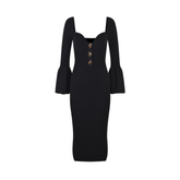 Pre Order: Bell Sleeves Sweetheart Knit Dress