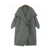 Pre Order: Big Lapel Tassels Knit Cardigan