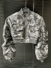 Pre Order: Big Pockets Ruched Sleeves Short Jacket