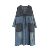 Pre Order: Big Pockets Split Denim Coat