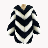 Pre Order: Black and White Faux Fur Coat