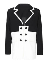 Pre Order: Black and White Notched Collar Blazer