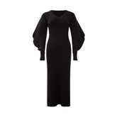 Pre Order: Black Lantern Sleeve Knit Dress