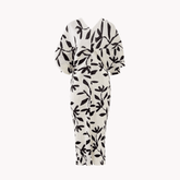 Pre Order: Black Leaves Pleated Dress