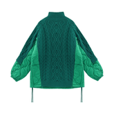 Pre Order: Blended Knit Quilted Turtleneck Sweater