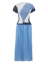 Pre Order: Blue Hues Pleated Top + Skirt Set