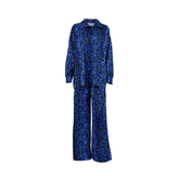 Pre Order: Blue Leopard Top+Pants Sleepwear Set