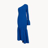 Pre Order: Blue Ribbed One Shoulder Dress