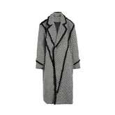 Pre Order: Bold Lines Striped Woolen Coat