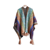 Pre Order: Braided Fringed Knit Shawl Coat