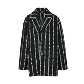 Pre Order: Broken Stripes Woolen Loose Jacket