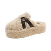 Buckles Warm Platform Flip Flops