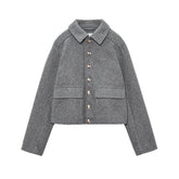 Button Down Woolen Jacket
