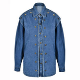Button Rows Washed Denim Jacket