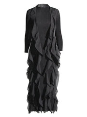 Cascading Ruffles Long Sleeves Dress