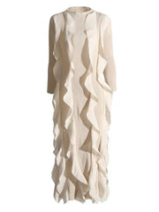 Cascading Ruffles Long Sleeves Dress