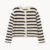 Casual Striped Knit Cardigan