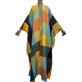 Colorful Plaid Knitted Maxi Cardigan - WINI