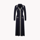 Contrast Edge Stripes Knit Dress