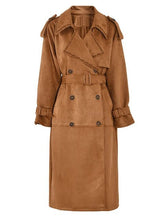 Decorative Lapel Topstitch Loose Coat