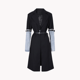 Denim Forearm Sleeves Spliced Coat