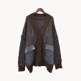 Double Denim Pockets Knit Sweater