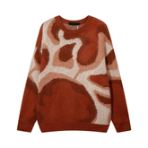 Drip Art Loose Knitted Sweater