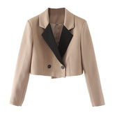 Dual Tone Colorblock Cropped Blazer