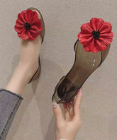 Casual Red Floral Splicing Water Sandals Peep Toe