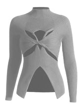 Front Crisscross Hollow Out Knit Sweaters