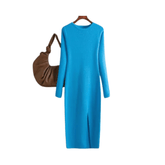 Front Slit Knitted Sweater Dress