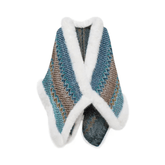 Fur Trimmed Knitted Ethnic Cloak