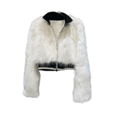 Fuzzy Faux Fur Zip-Up Jacket