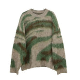 Fuzzy Tricolor Oversized Knit Sweater