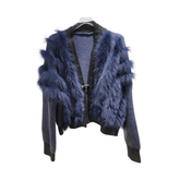 Genuine Fur Knit Sweater Coat