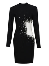 Geode Hollow Out Pearl Bodycon Dress