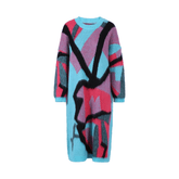 Geometric Mid-Calf Knit Dress