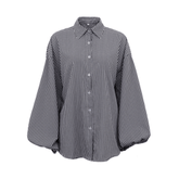 Gingham Print Peasant Sleeves Shirt