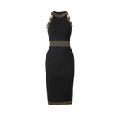 Glam Halterneck Sleeveless Knitted Dress