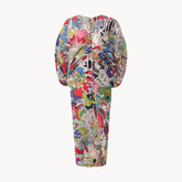Graffiti Pleated Batwing Dress