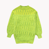 Green Fluffy Cropped Knitted Sweaters