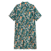 Green Short Sleeve Midi Dress