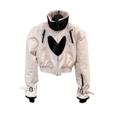 Hearts Stand Collar Padded Jacket