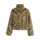 Hidden Buttons Faux Fur Jacket