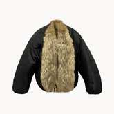 Hidden Rope Straps Faux Fur Coat