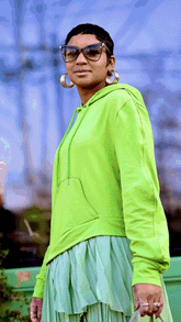 Hooded Pleated Layered Sweater Dress - @theestylishp