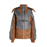 Hooded Zip-Up Detachable Bottom Jacket