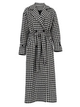 Houndstooth Belted Trench Coat