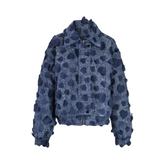 Jacquard 3D Love Big Denim Jacket
