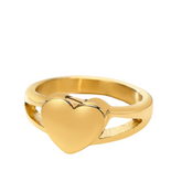 Titanium Steel Heart-Shaped Urn Casting Ring